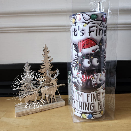 Custom Tumbler - Sublimated "Xmas Puns" 20oz stainless steel tumbler.
