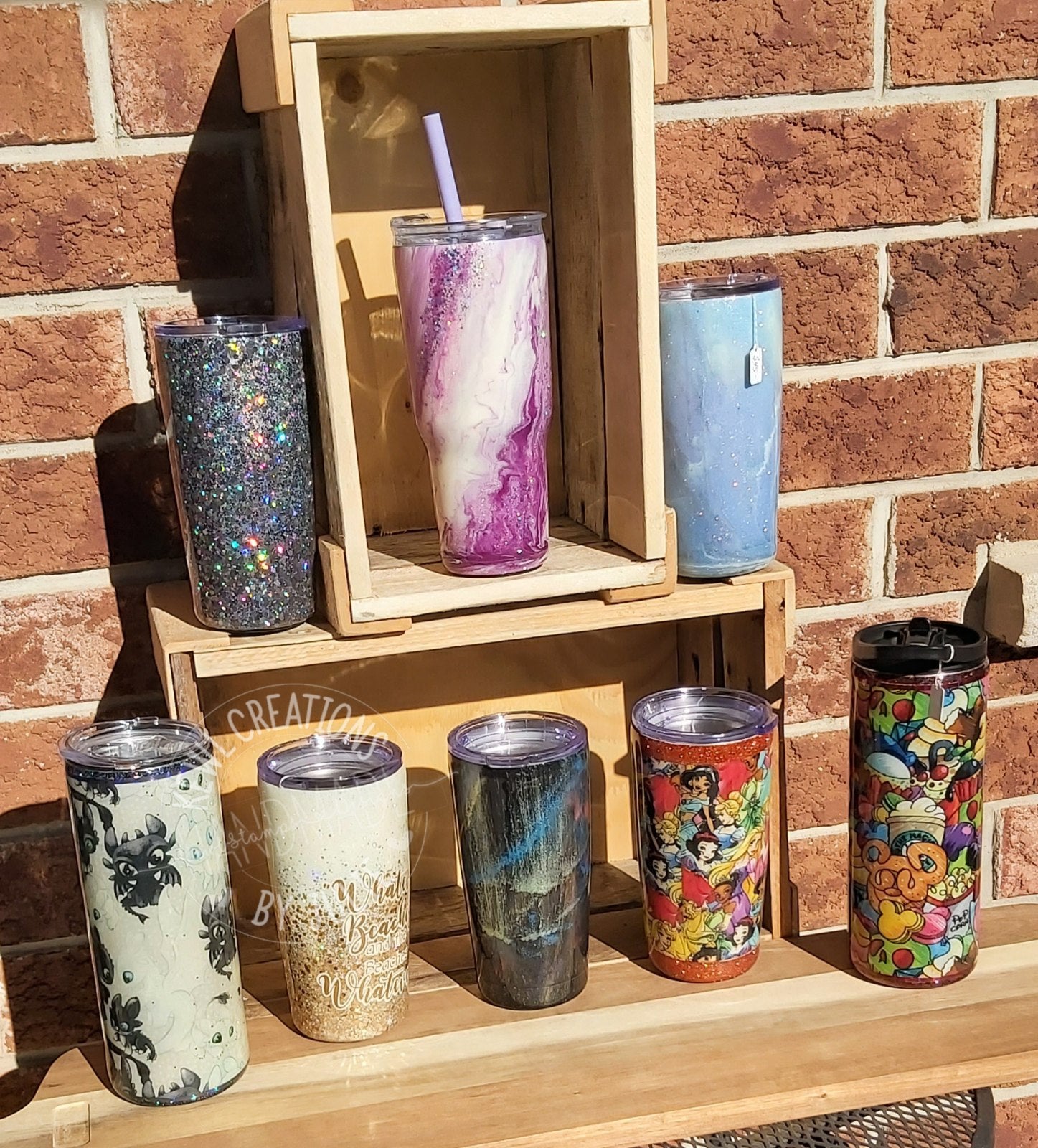Coffee mugs, One of a kind tumblers,  and water bottles