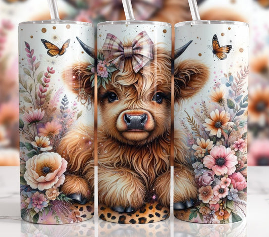 Custom Tumbler - "Fluffy cows" Sublimated 20oz stainless steel tumbler.