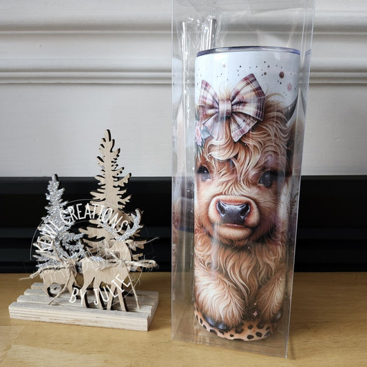 Custom Tumbler - "Fluffy cows" Sublimated 20oz stainless steel tumbler.