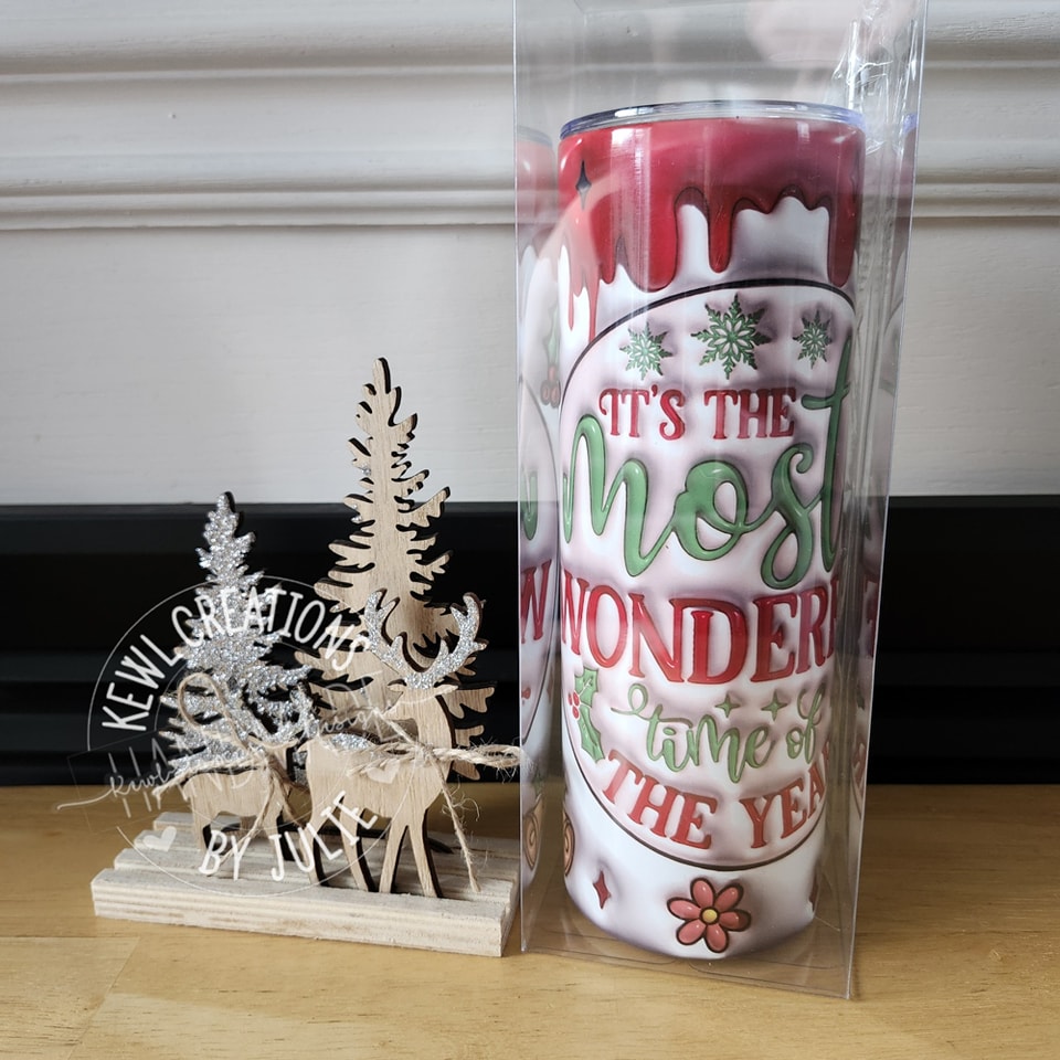 Custom Tumbler - Sublimated "Xmas Puns" 20oz stainless steel tumbler.