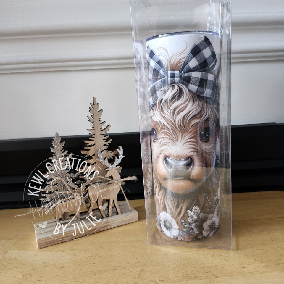 Custom Tumbler - "Fluffy cows" Sublimated 20oz stainless steel tumbler.
