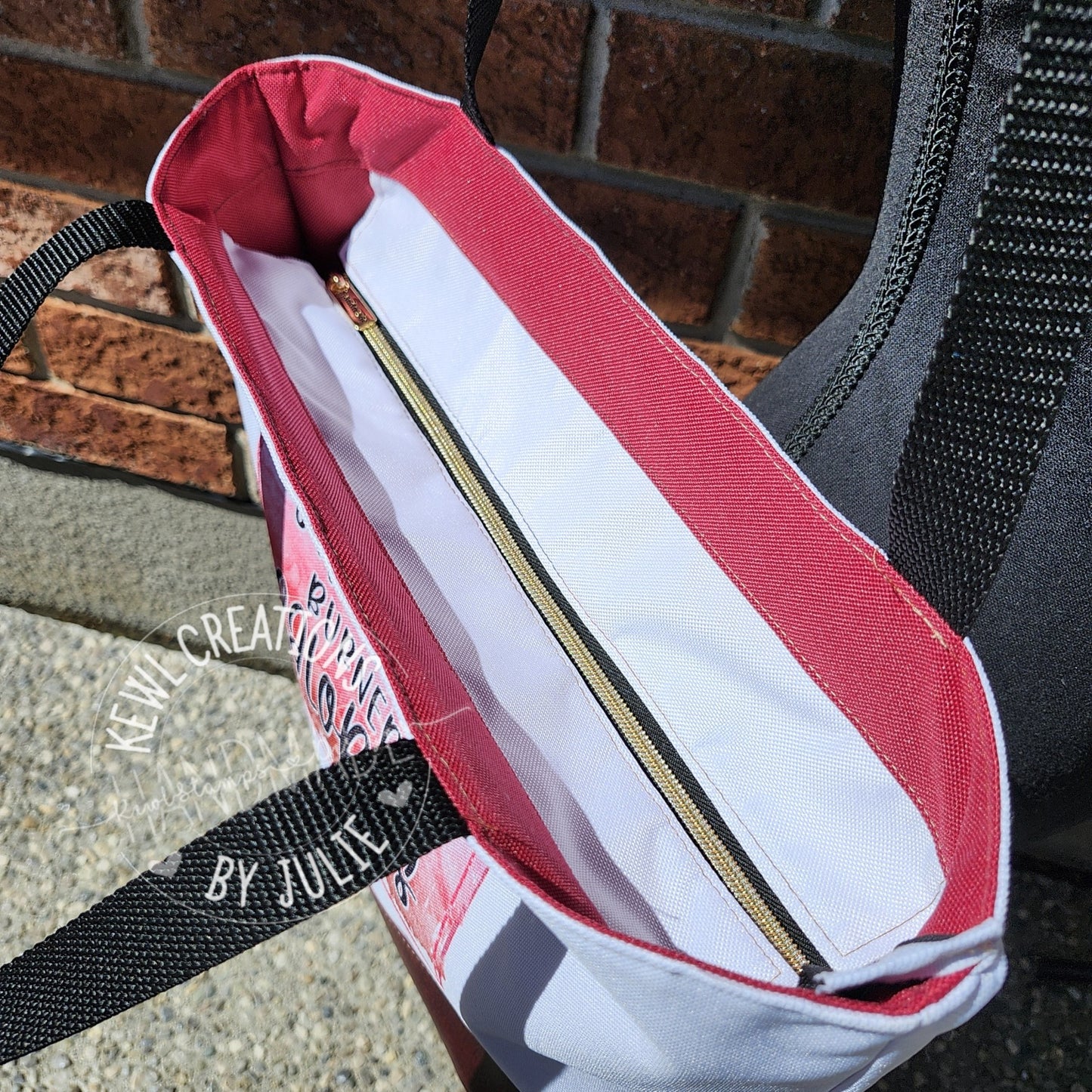 Boxed vinyl bottom Lined Shopping Tote - large
