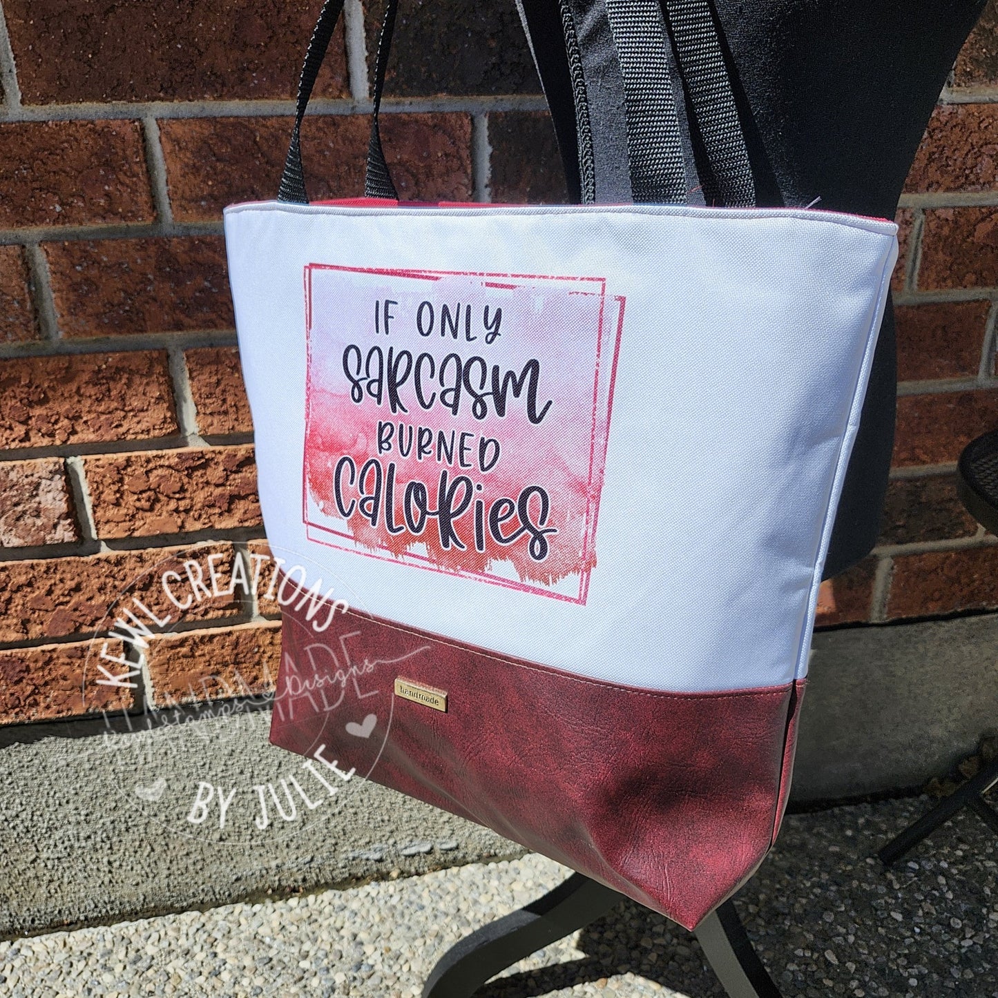 Boxed vinyl bottom Lined Shopping Tote - large