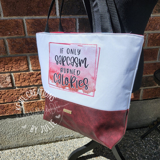 Boxed vinyl bottom Lined Shopping Tote - large