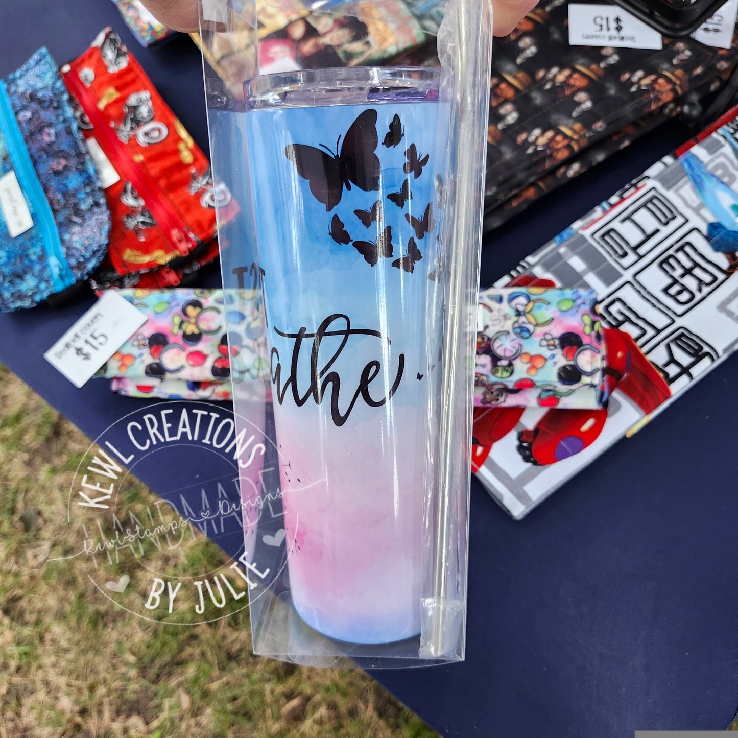Custom Tumbler - Sublimated "Quotes", 20oz stainless steel tumbler.
