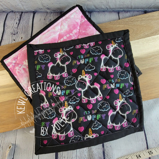 Reusable - Kitchen decor |Farmhouse Potholders - So Fluffy Unicorns