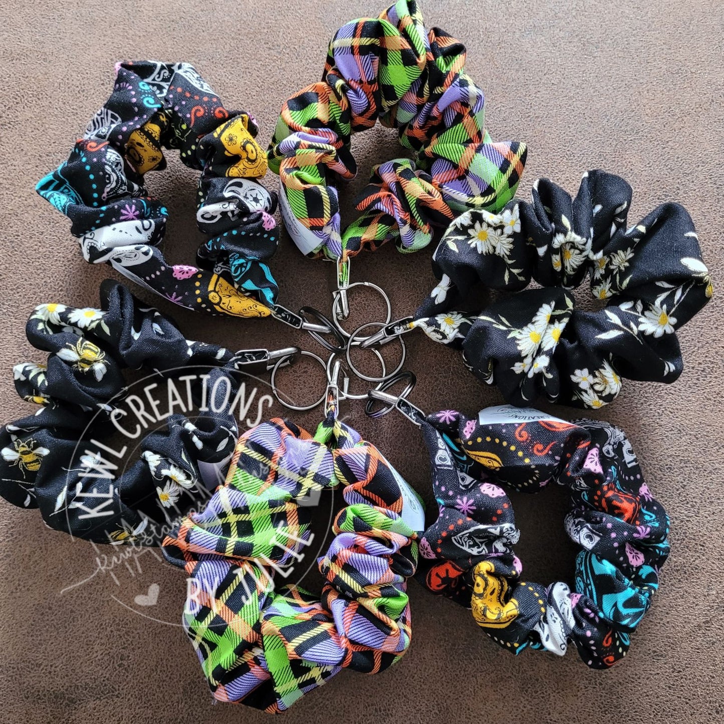 Keychain - Scrunchies Key Fob - comfortable wristlet.